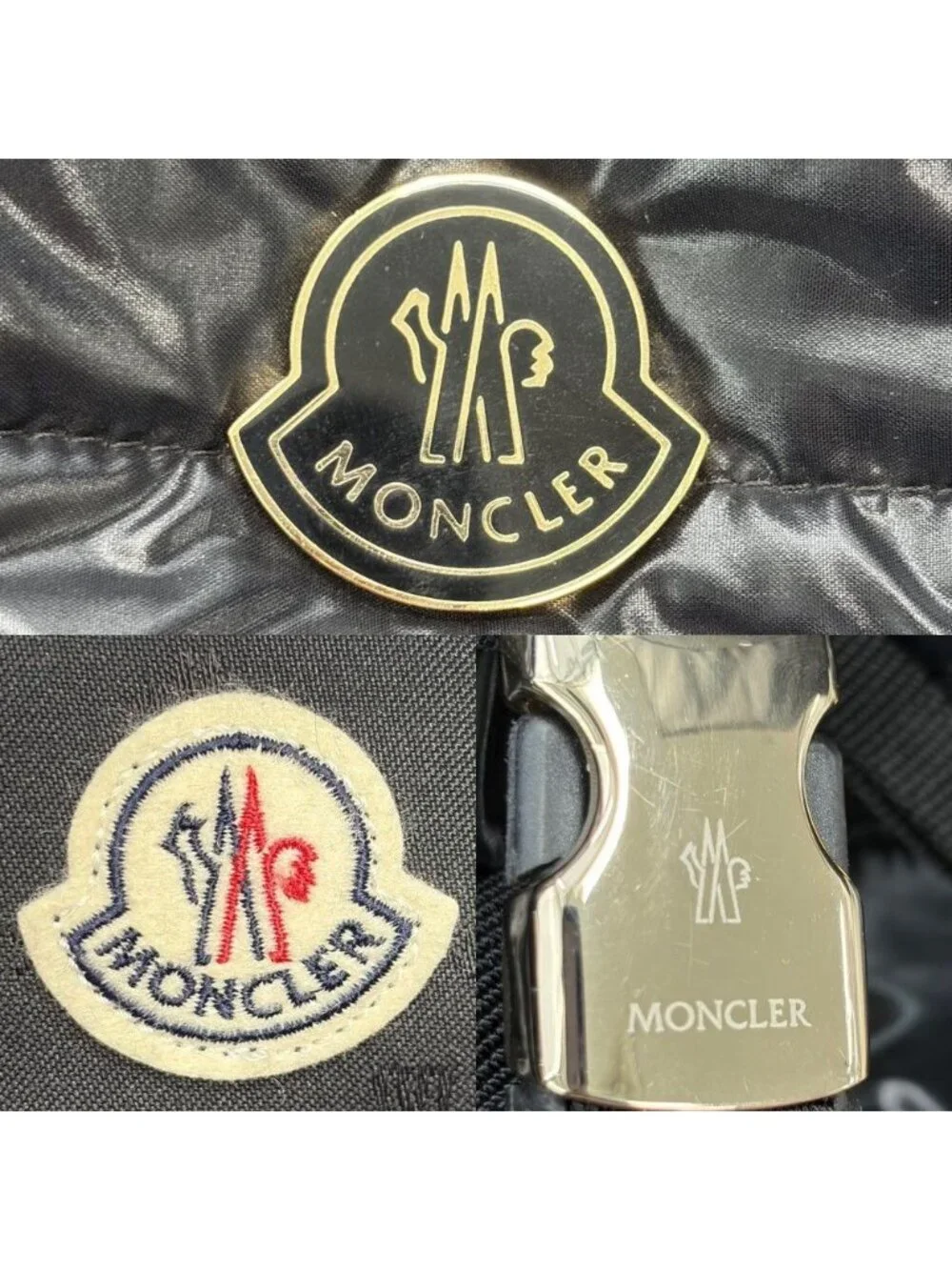 Moncler Backpack Nylon Black Gold